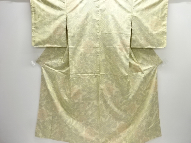 JAPANESE KIMONO / OSHIMA TSUMUGI / WOVEN BRANCH FLOWER